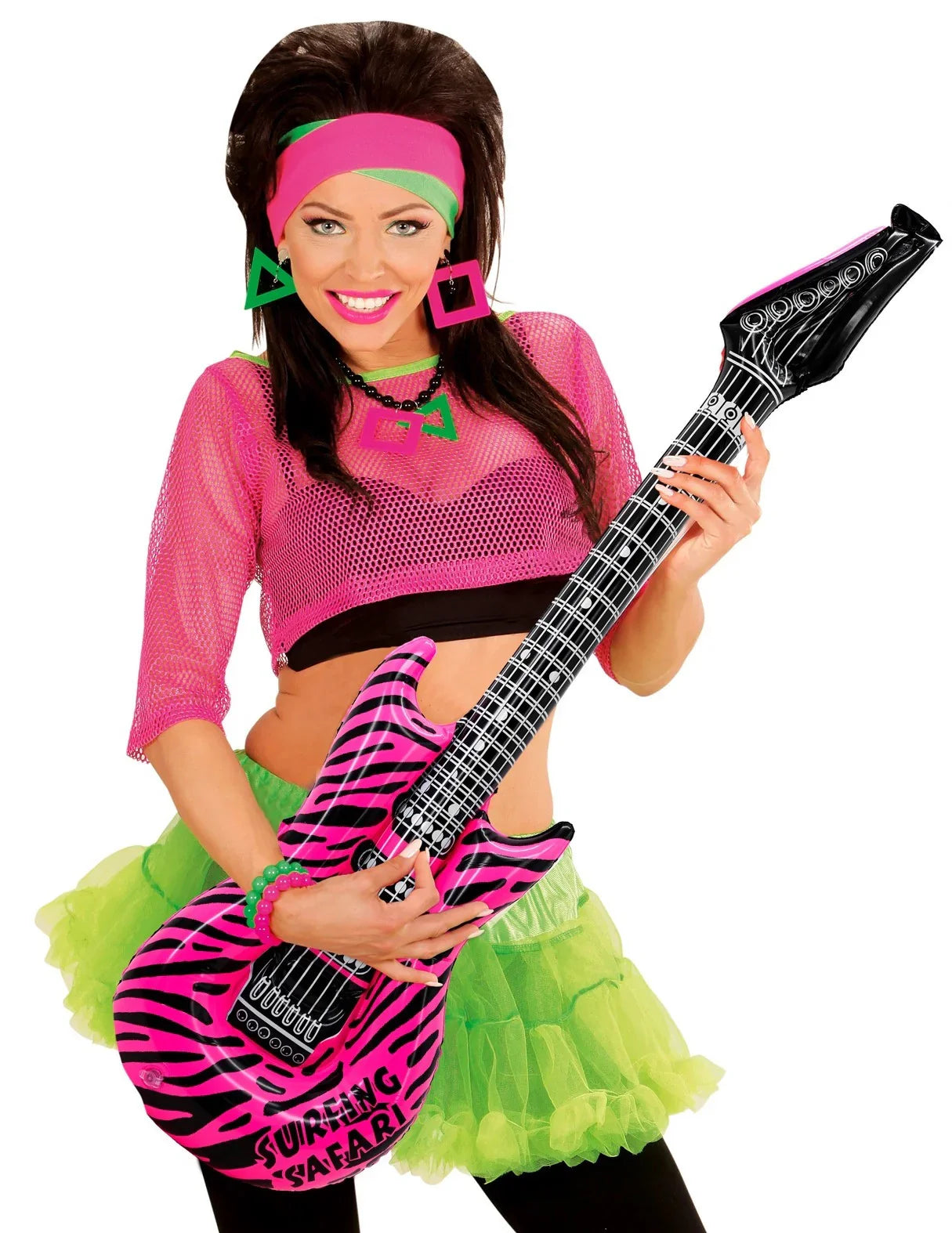 Guitarra Eléctrica Hinchable de Cebra Rosa Complementos Rockeros y Moteros Widmann