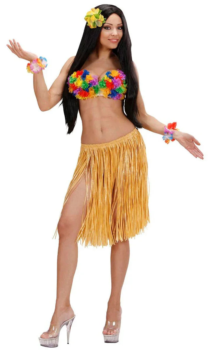 Falda Hawaiana Color Paja para Adulto Faldas Hawaianas Widmann