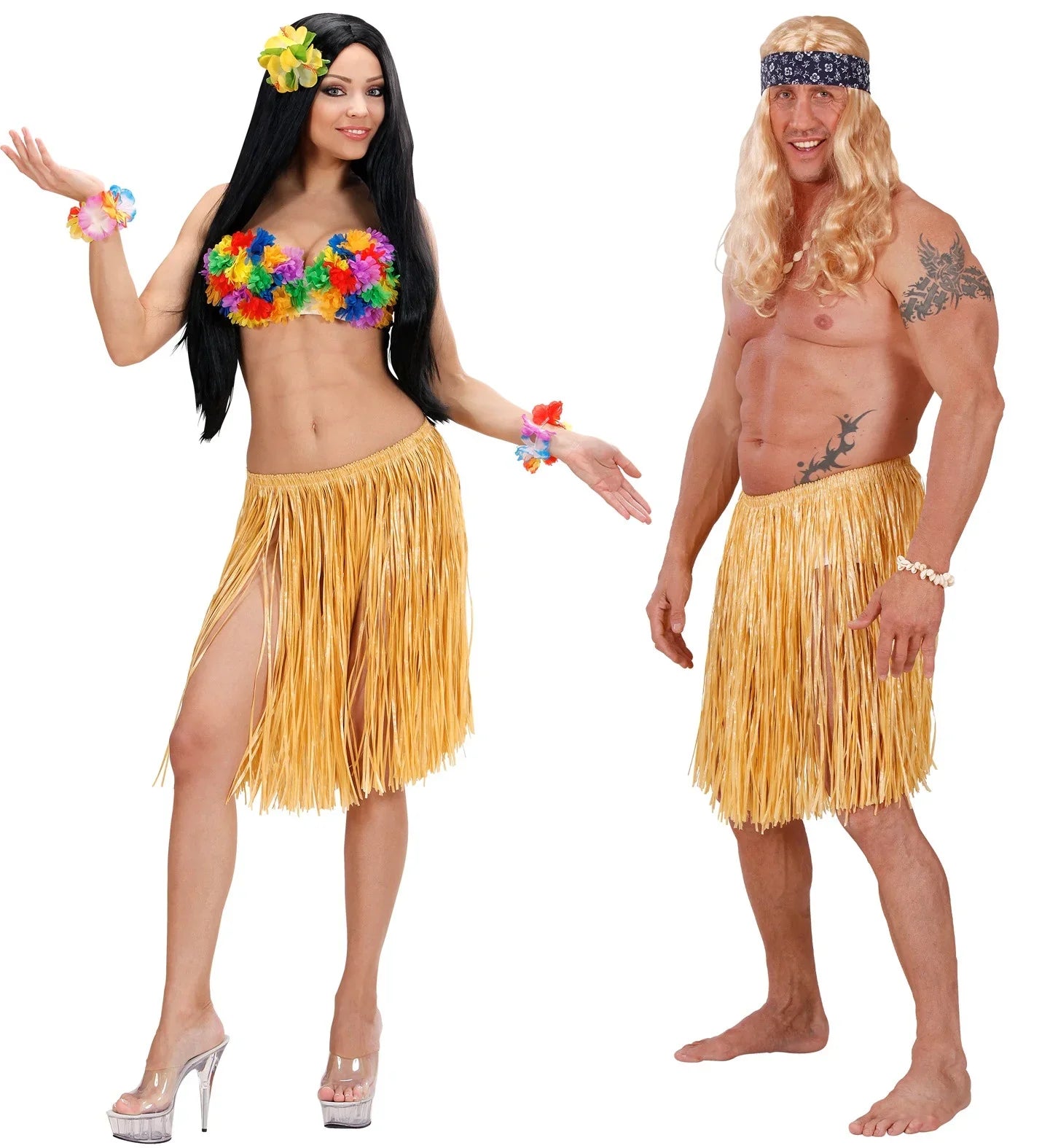 Falda Hawaiana Color Paja para Adulto Faldas Hawaianas Widmann