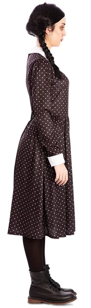 Disfraz de Miércoles Siniestra con Lunares para Mujer Miércoles Addams EuroCarnavales