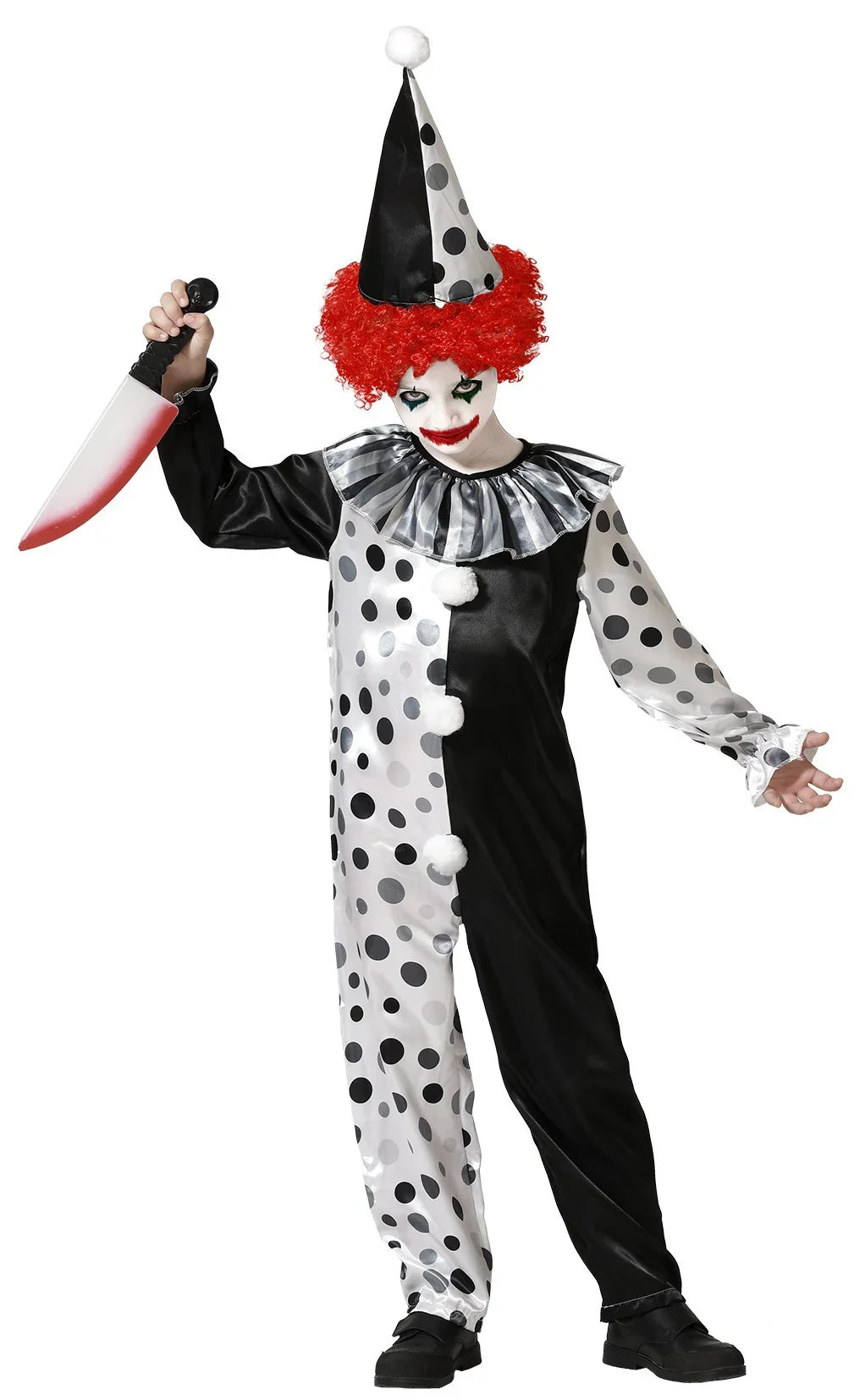 Disfraz de Payaso Asesino Blanco y Negro Infantil Payasos Asesinos Atosa