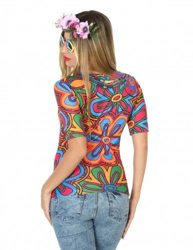 Camiseta Disfraz de Hippie para Mujer Hippie Atosa