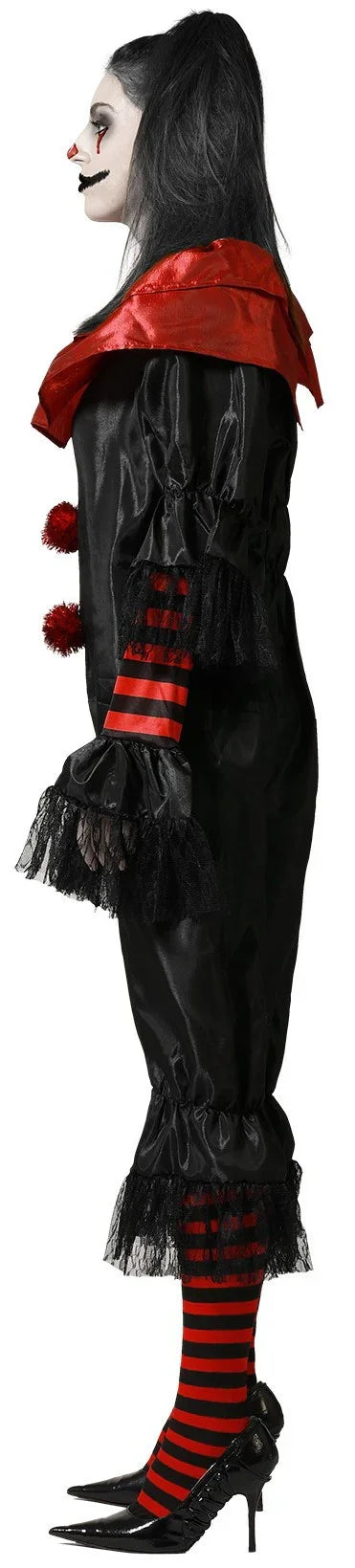 Disfraz de Payasa Asesina Negro y Rojo para Mujer Payasos Asesinos Atosa