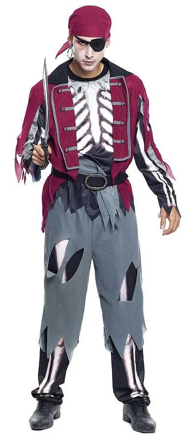 Disfraz de Esqueleto Bucanero para Adulto Pirata Partilandia
