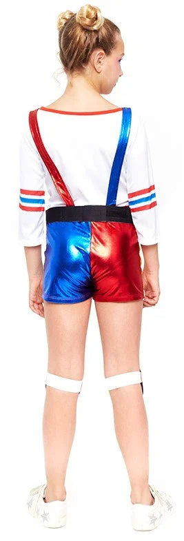 Disfraz de Harley Villana con Peto para Niña Harley Quinn Partilandia