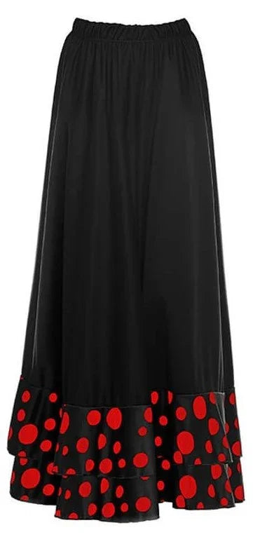 Falda de Sevillana Negra para Mujer con Lunares Rojos Faldas de Sevillana y Flamenca Partilandia