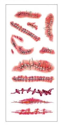 Set de Tatuajes de Heridas y Cortes Suturados Kits de Maquillaje Partilandia