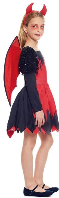 Disfraz de Diablesa con Alas para Niña Demonios Partilandia