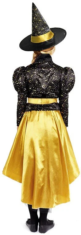 Disfraz de Bruja Dorada Premium para Niña Brujas Partilandia
