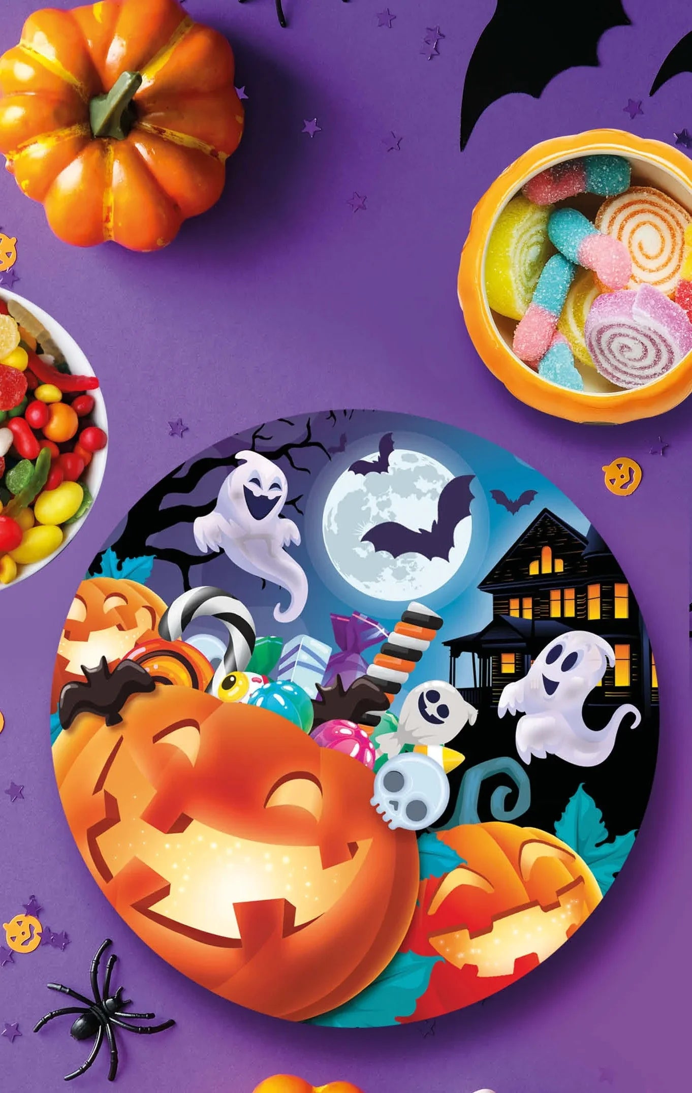 Bol de Calabazas con Caramelos de Halloween Menaje Halloween Guirca