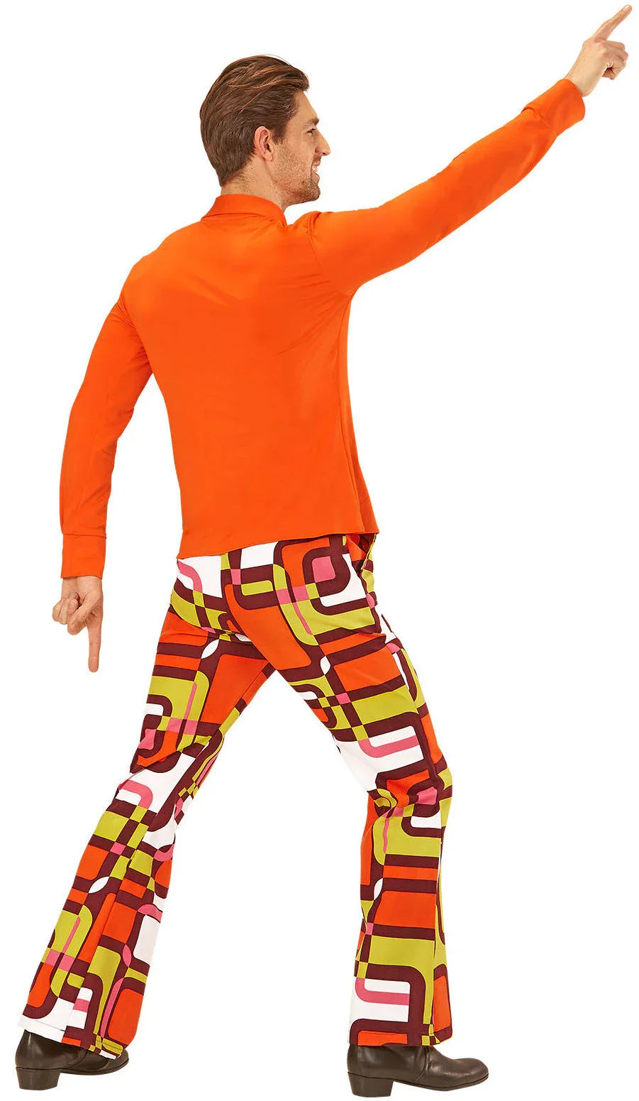 Camisa Disco Años 70 Naranja para Hombre Camisas Disco Años 70 Widmann