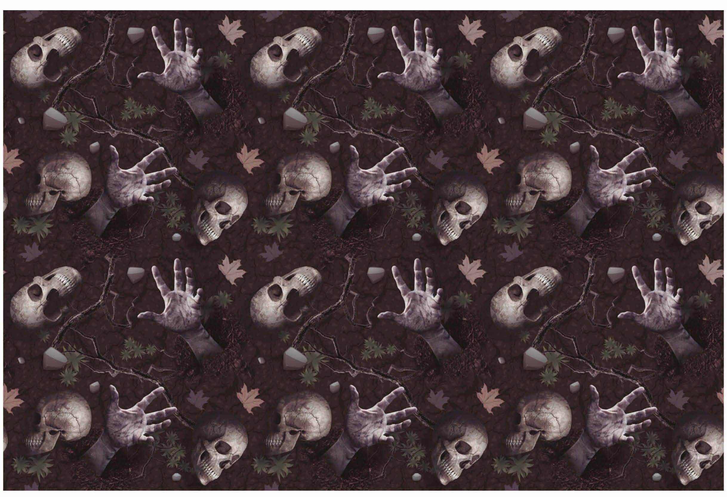 Mantel de Cementerio con Estampado de Calaveras Decoración y Menaje Halloween Guirca