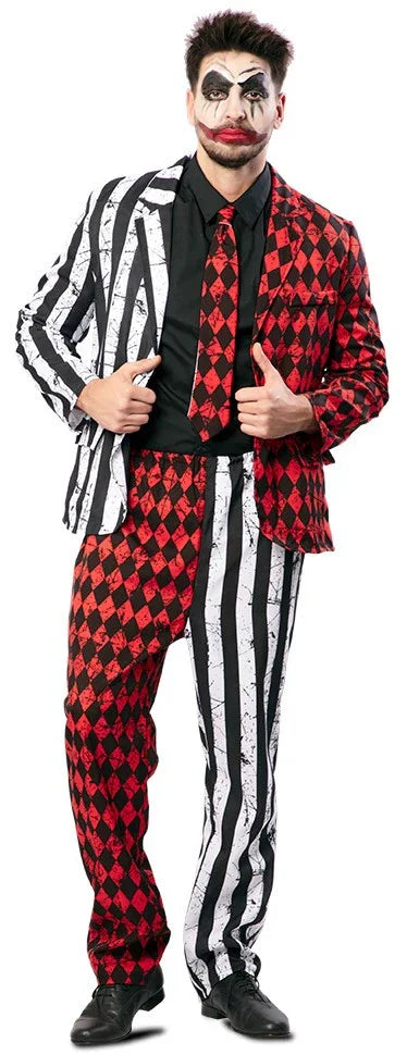 Disfraz de Arlequín Psicópata Elegante para Hombre Joker EuroCarnavales