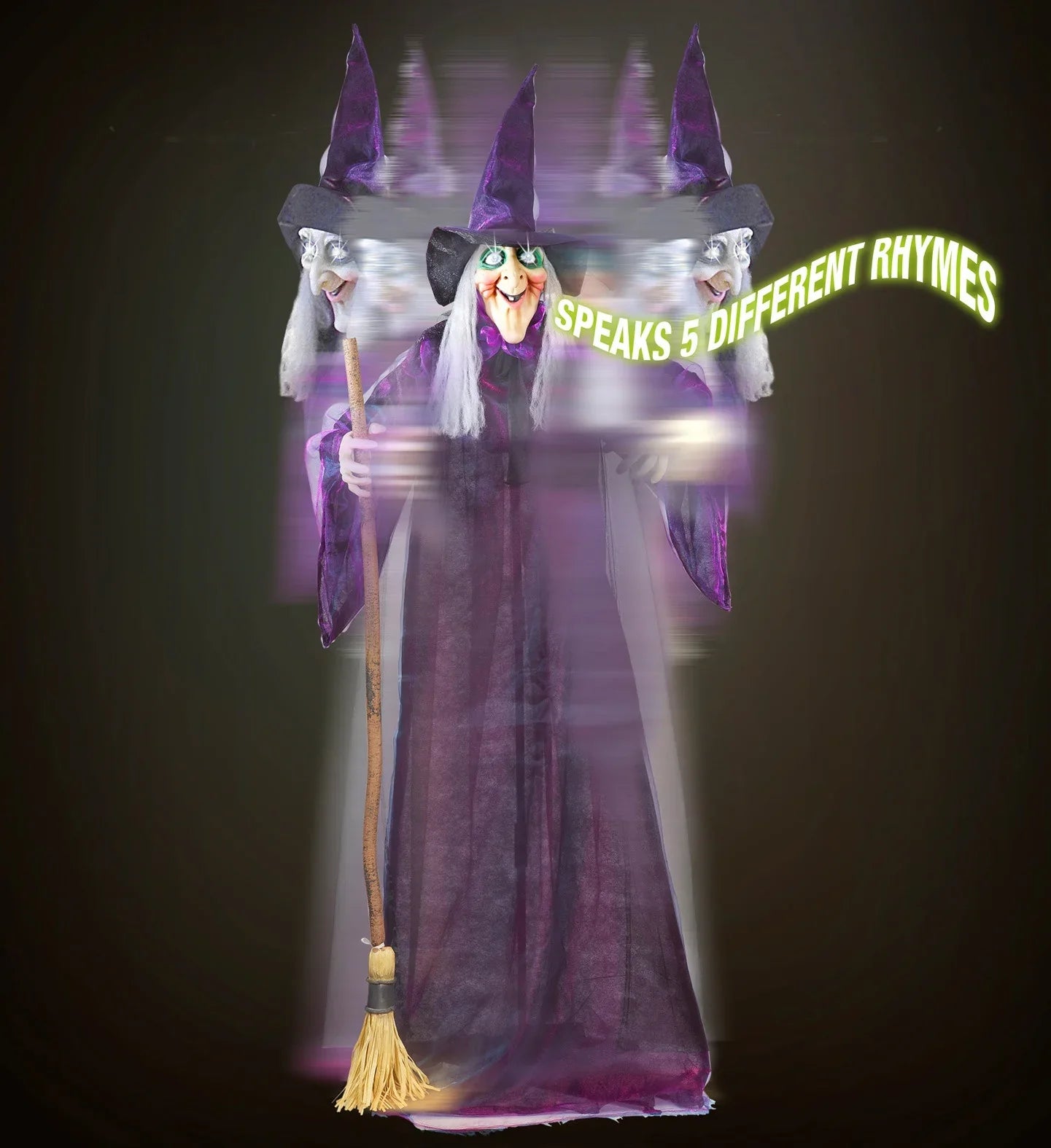 Bruja Decorativa con Luz, Sonido y Movimiento Decoración Halloween Widmann