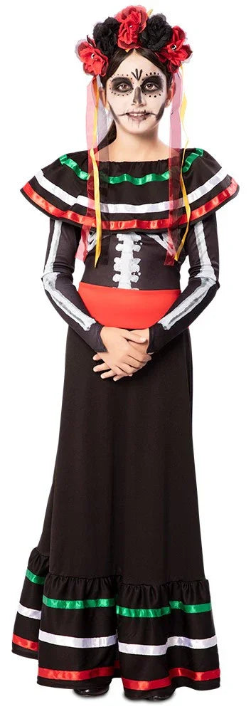 Disfraz de Catrina Mejicana para Niña Catrina EuroCarnavales