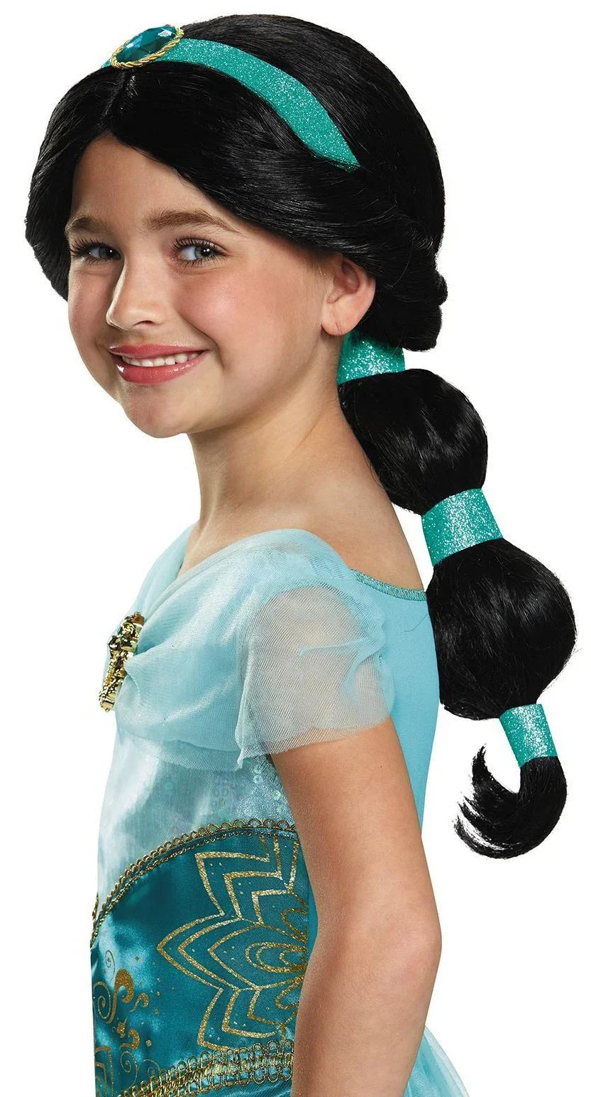 Peluca de Jasmine Aladdín Oficial Disney para Niña Jasmine Smiffys