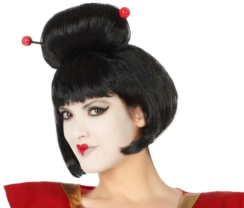 Peluca de Geisha Oriental Morena Geishas Atosa