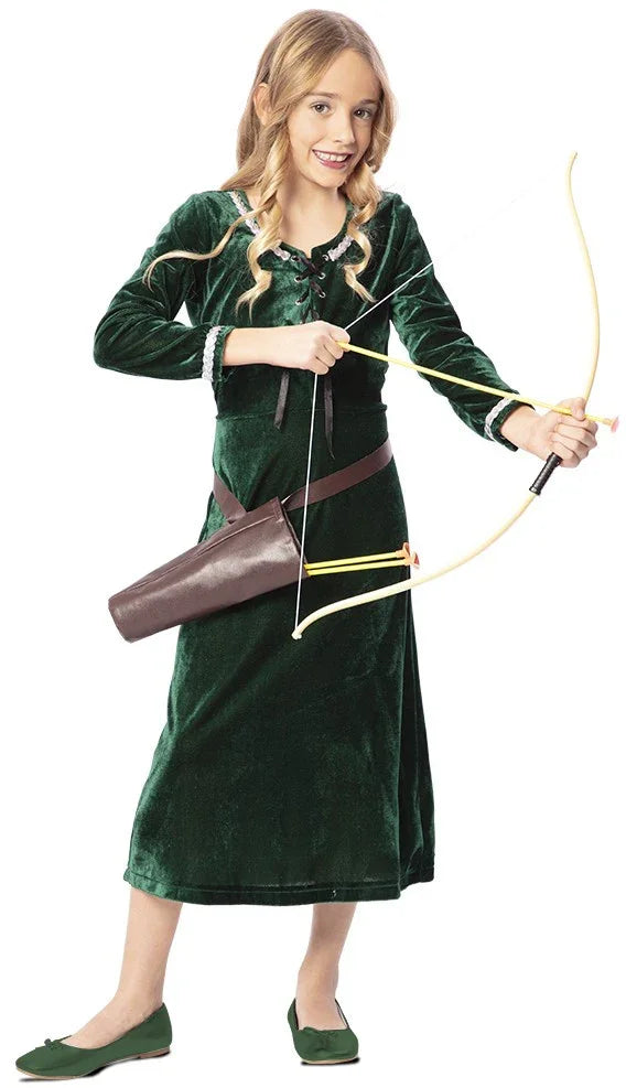 Disfraz de Doncella Arquera Lady Marian para Niña Robin Hood y Arqueros Infantiles EuroCarnavales