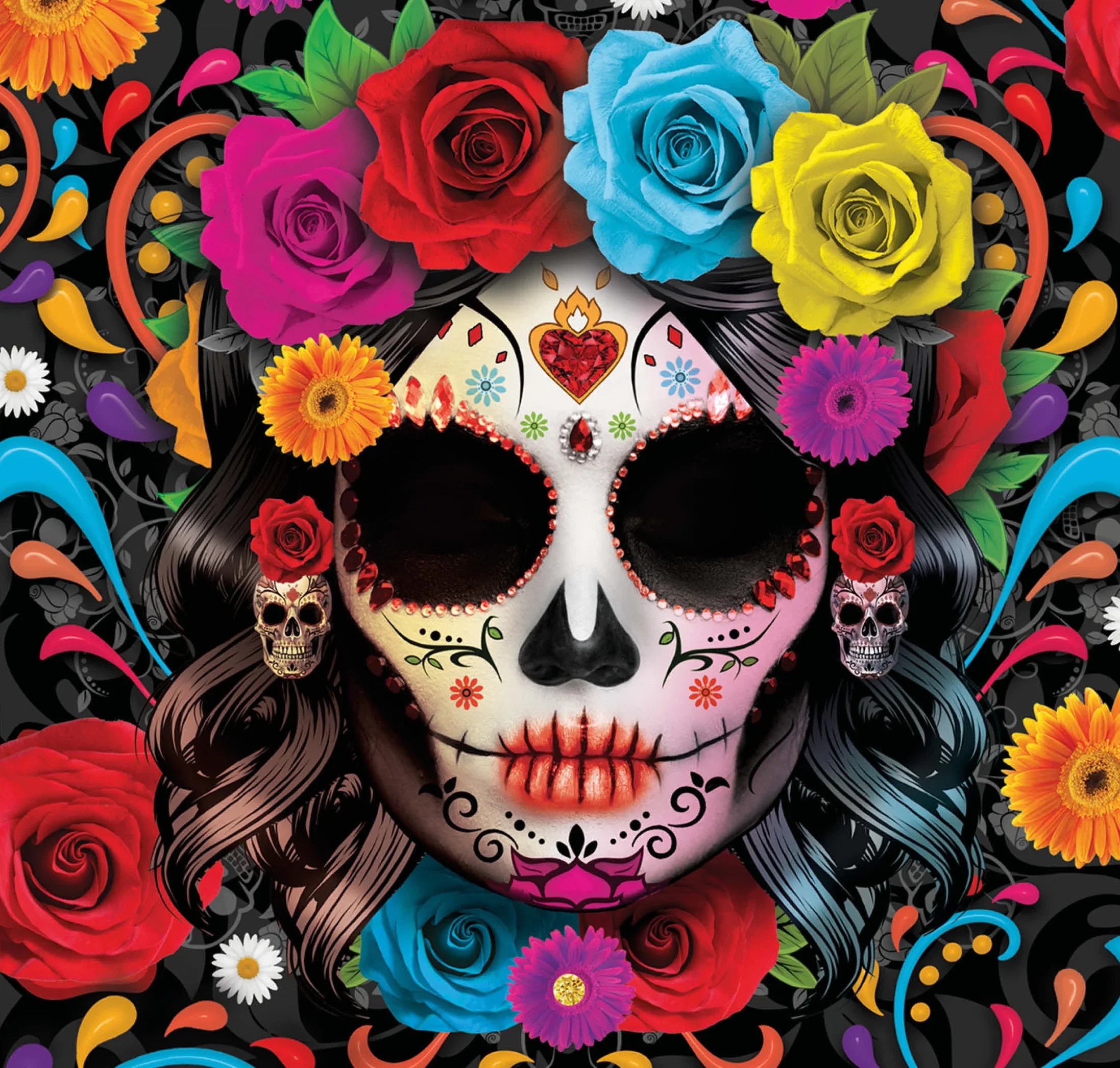 Pack de 12 Servilletas de Catrinas de Halloween Menaje Halloween Guirca