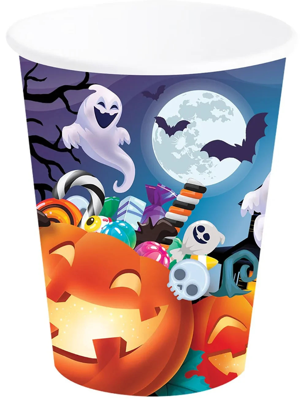 Pack de 6 Vasos de Calabazas con Caramelos Menaje Halloween Guirca