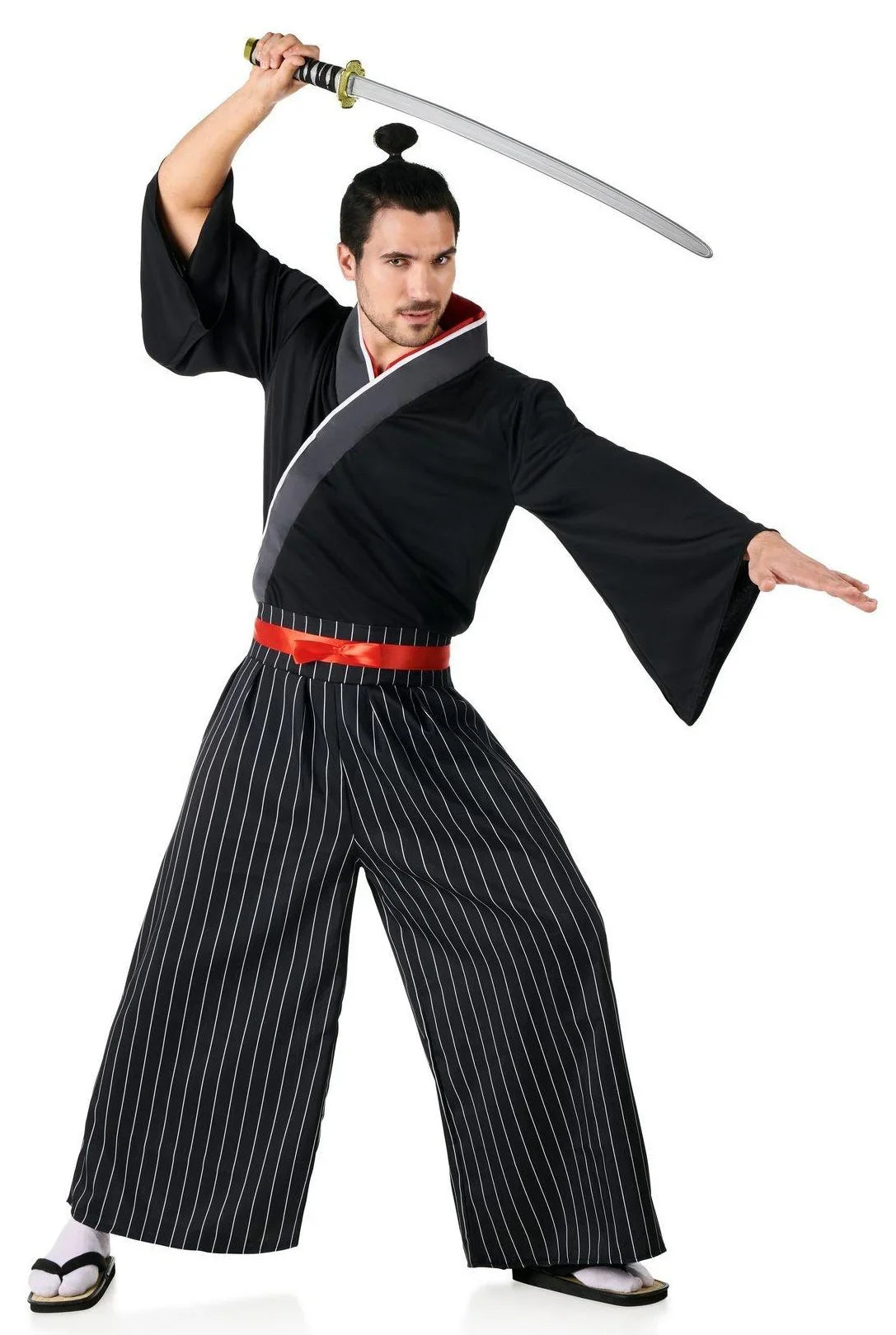 Disfraz de Samurái Negro para Hombre Samurai Kimokawaii