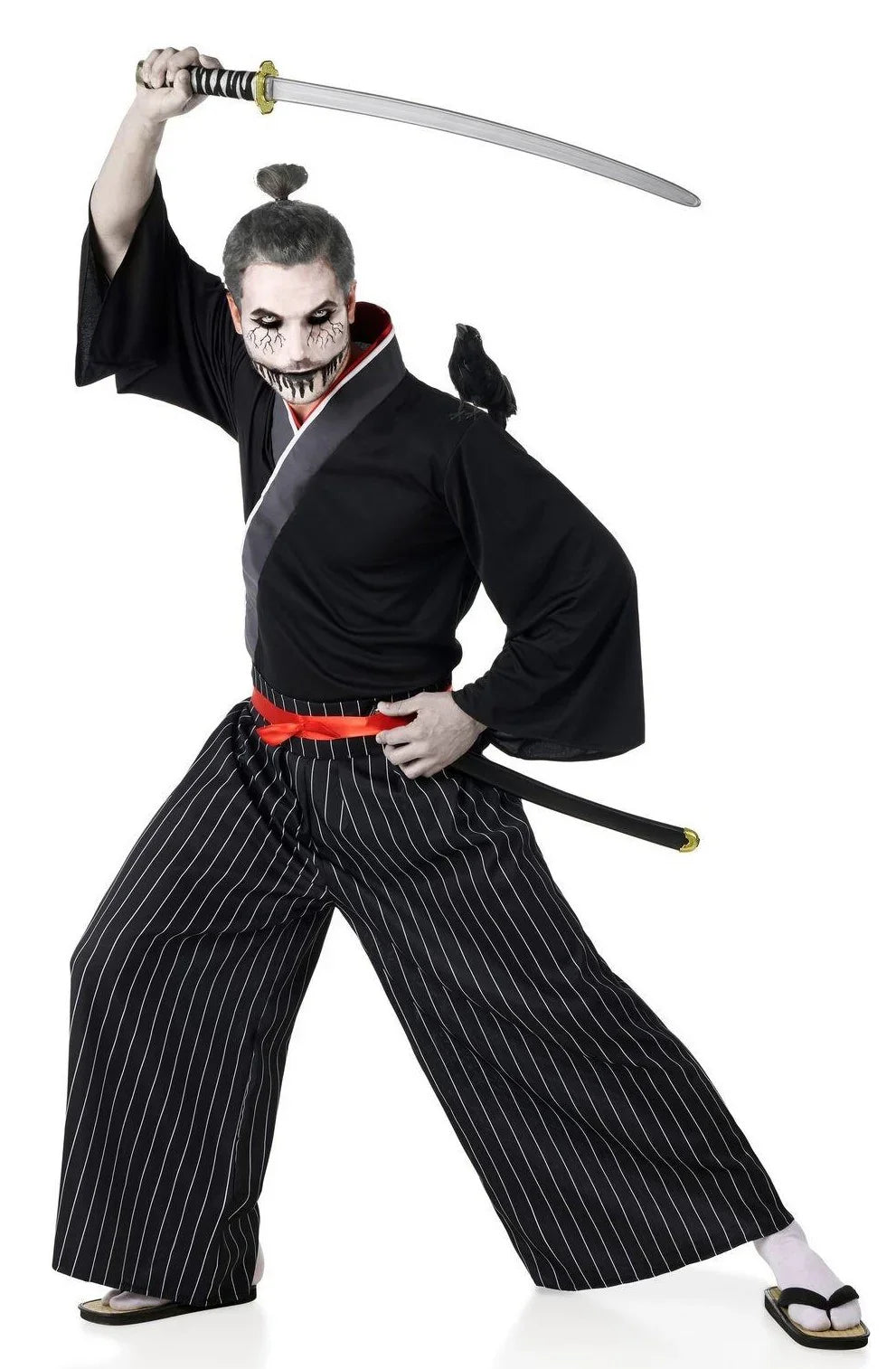 Disfraz de Samurái Negro para Hombre Samurai Kimokawaii