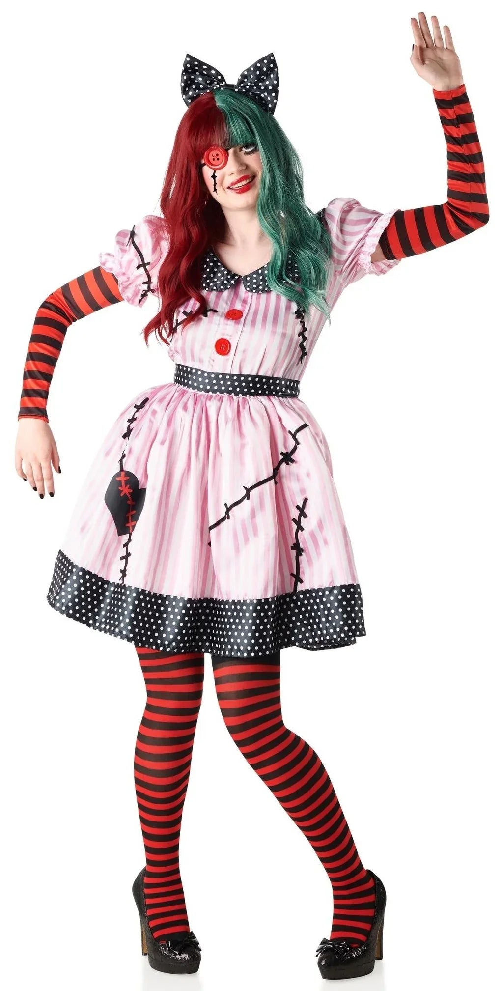 Disfraz de Muñeca de Trapo Asesina para Mujer Hechiceros y Muñecas Vudú Kimokawaii