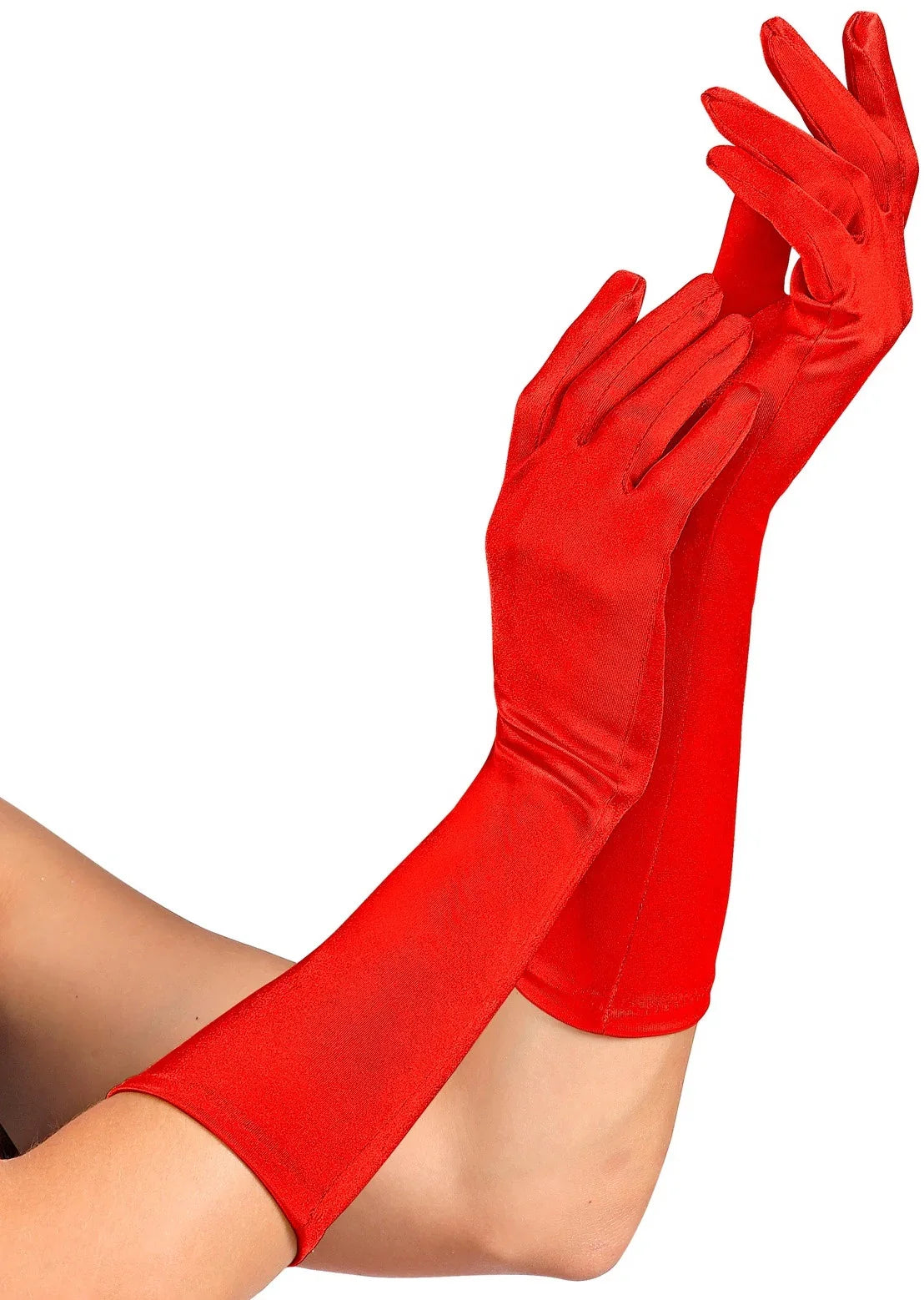 Guantes Rojos Largos de Satén Guantes Widmann