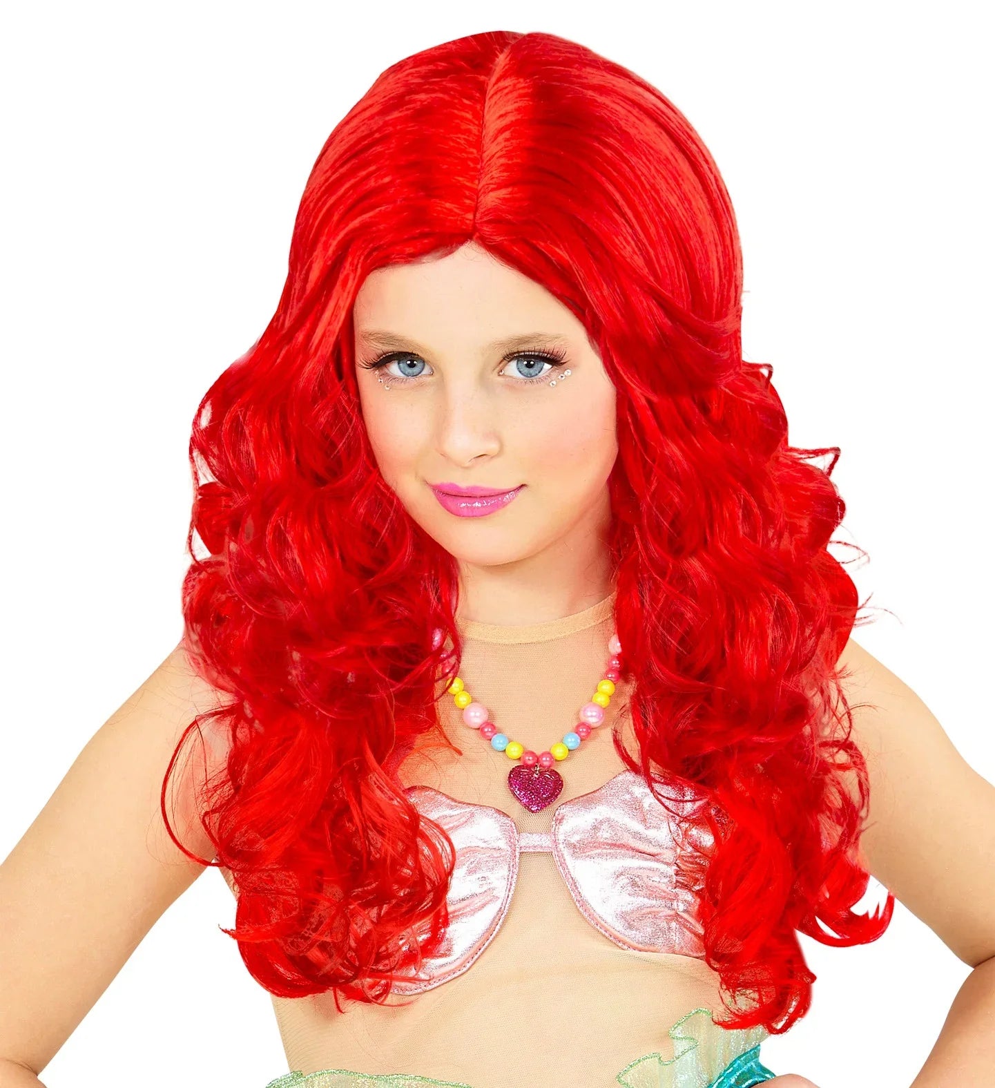 Peluca de Sirenita Roja para Niña Sirena Widmann