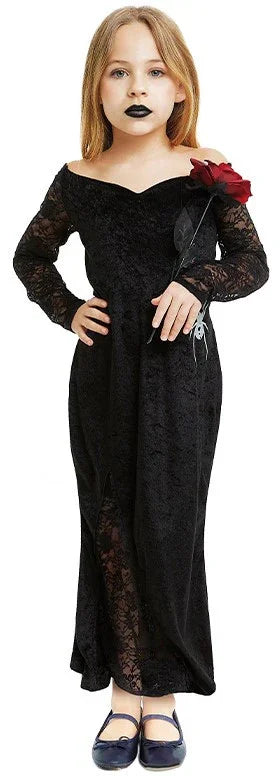 Disfraz de Morticia Addams Elegante para Niña Morticia Addams Partilandia