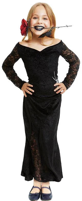 Disfraz de Morticia Addams Elegante para Niña Morticia Addams Partilandia