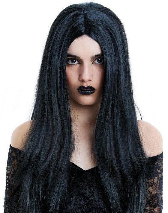 Peluca de Morticia Morena Larga Lisa Pelucas Morenas Partilandia