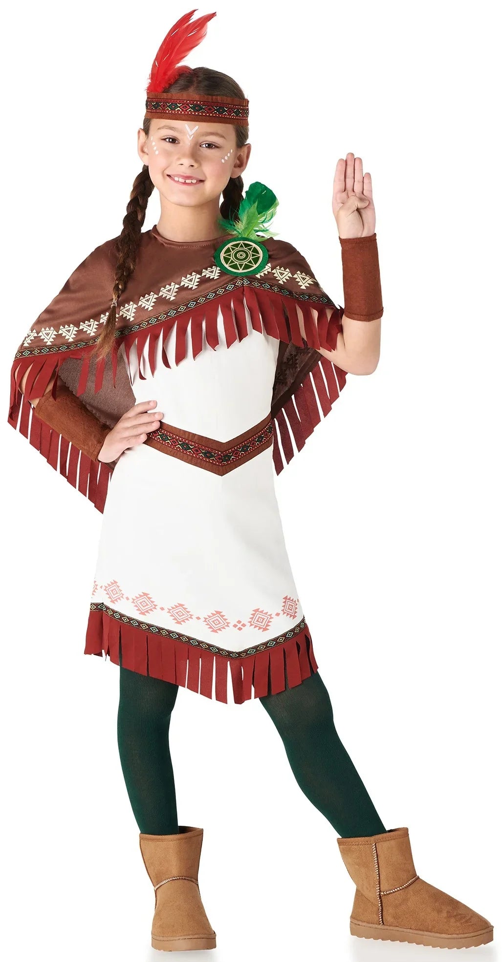 Disfraz de India con Capa para Niña Indios Infantiles Kimokawaii