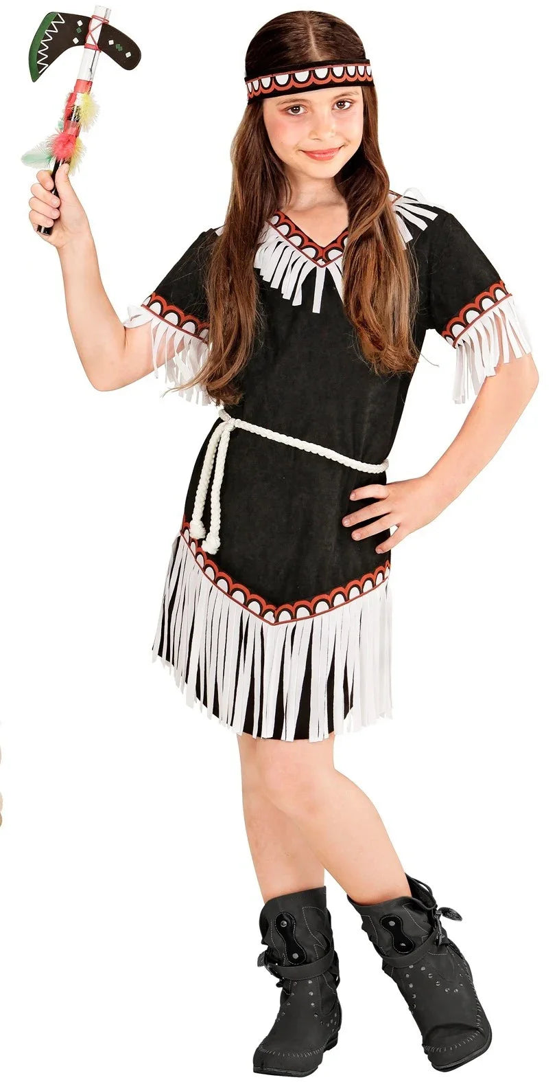 Disfraz de Niña India en Negro INFANTILES Widmann