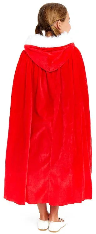 Capa de Mamá Noel con Capucha para Niña Mamá Noel Partilandia