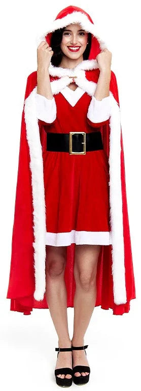 Capa de Mamá Noel con Capucha para Mujer Mamá Noel Partilandia