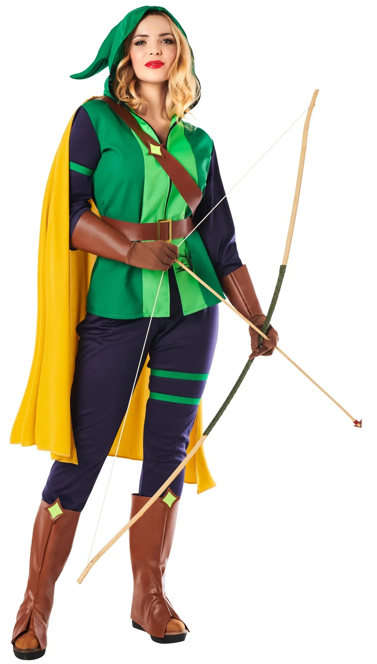 Disfraz de Robin Hood con Capa para Mujer Robin Hood y Arquero Kimokawaii