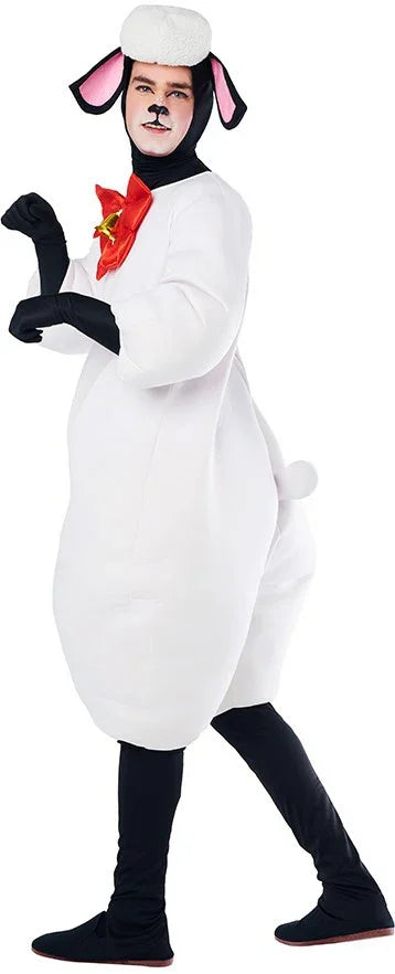 Disfraz de Oveja con Lazo Rojo para Adulto Oveja Kimokawaii