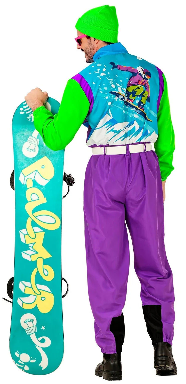 Disfraz de Snowboarder Años 80 Neón para Adulto Deportes y Animadoras Widmann