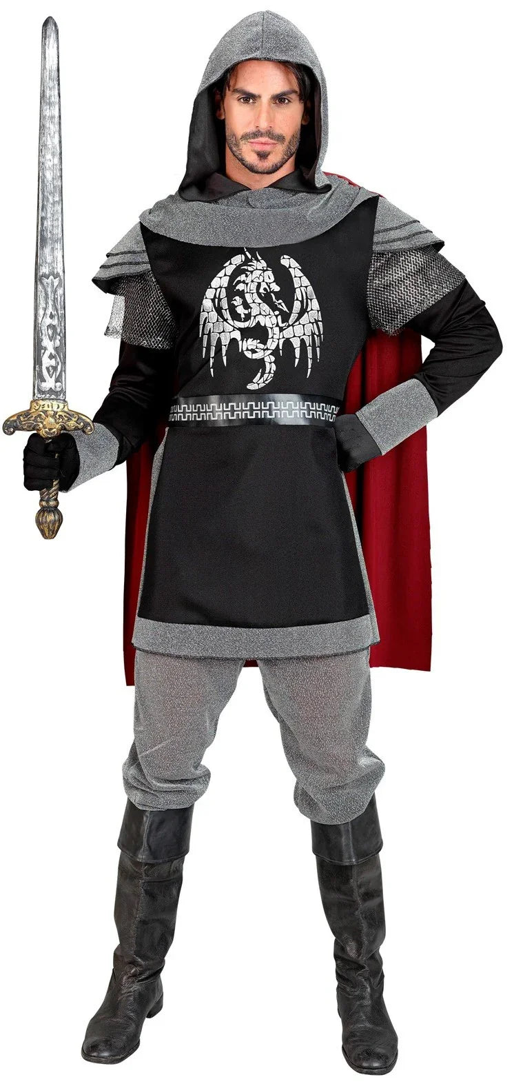 Disfraz de Caballero Medieval Oscuro para Hombre Caballeros y Cruzados Medievales Widmann