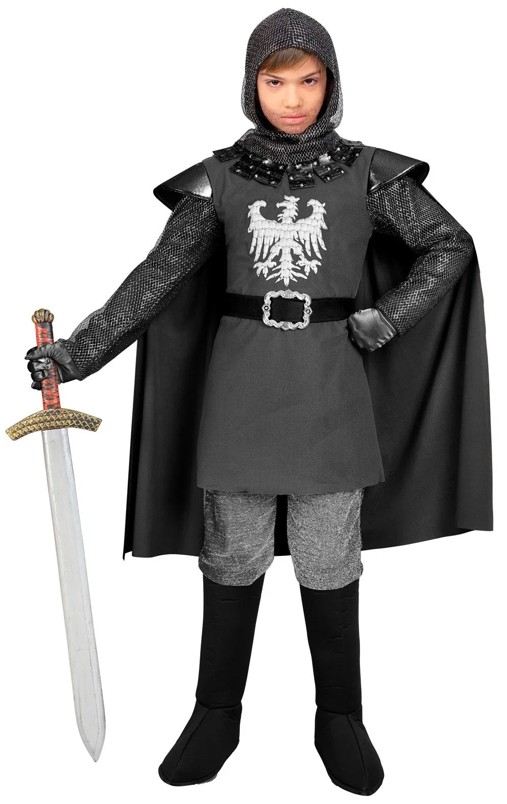 Disfraz de Caballero Medieval Negro para Niño Caballeros y Cruzados Medievales Widmann