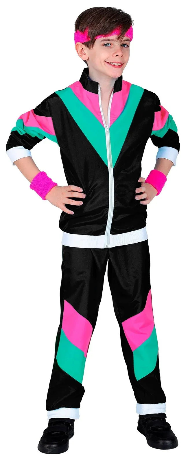 Disfraz Chándal Años 80 Negro Infantil Chándales de Táctel Años 80 Widmann