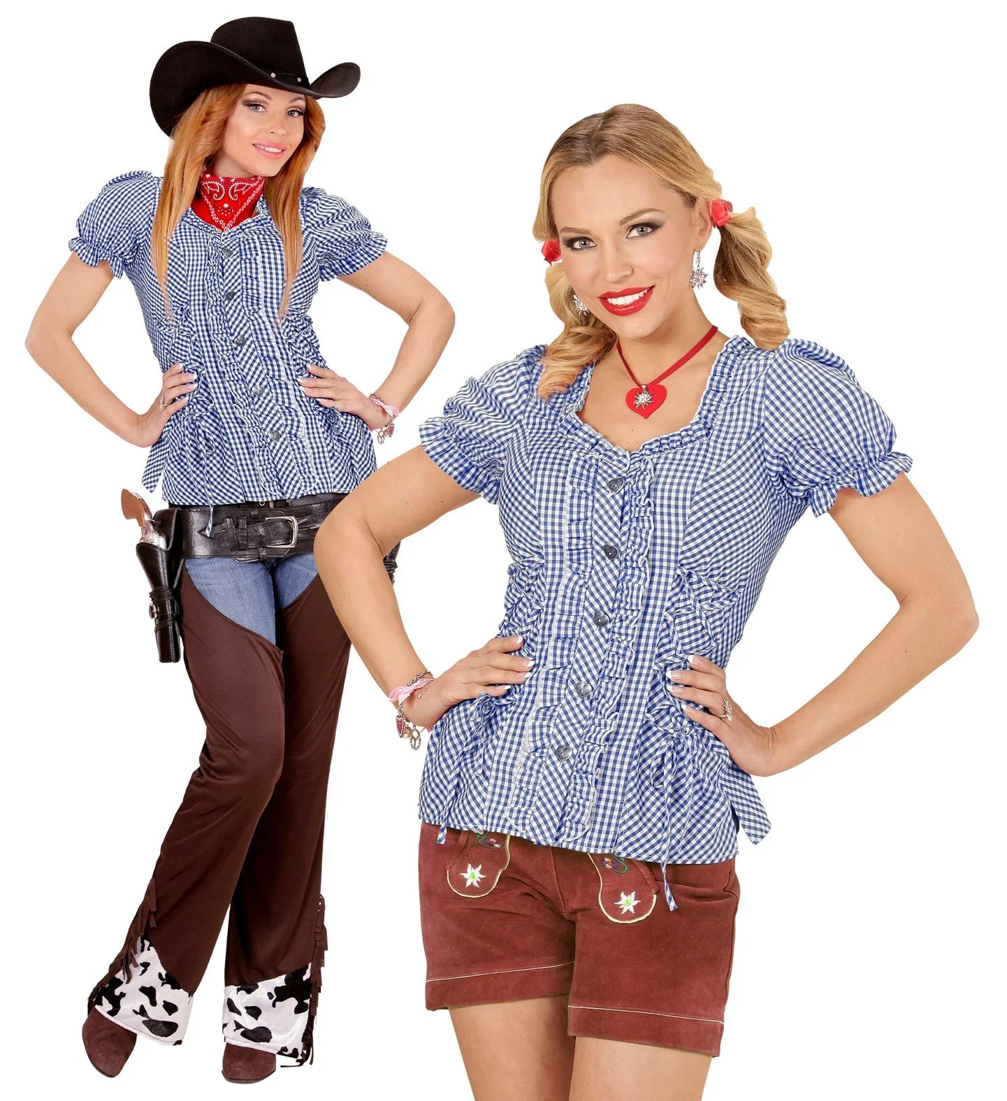 Camisa Tirolesa de Cuadros Azules para Mujer Camisas Tirolesas y de Oktoberfest Widmann