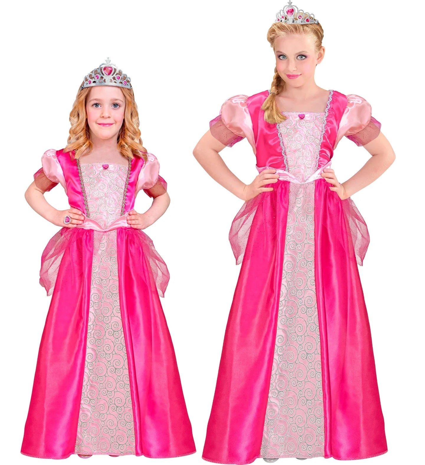 Disfraz de Princesa Rosa para Niña Princesas y Príncipes Infantiles Widmann