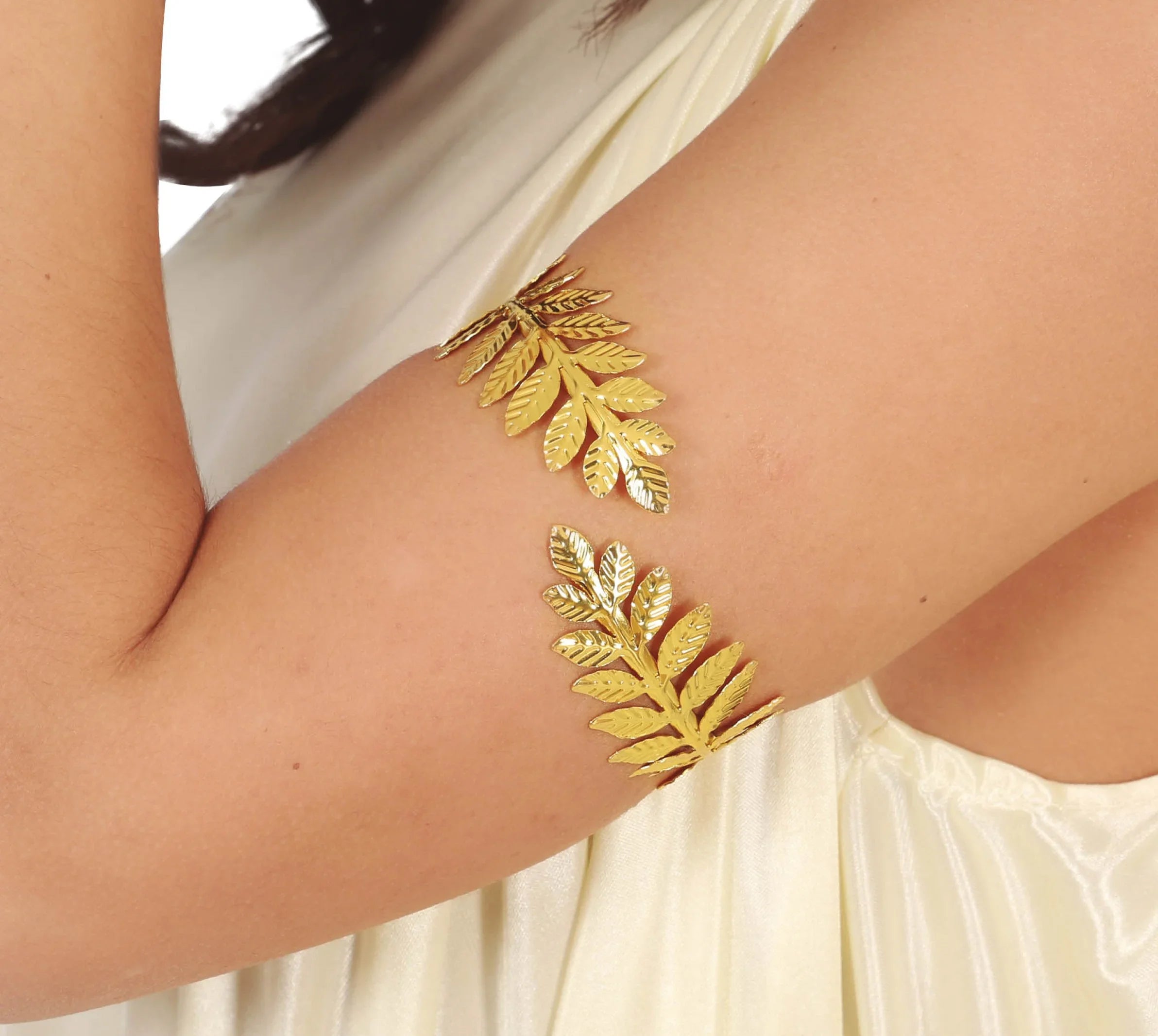 Brazalete Romano de Laurel Dorado Metálico Complementos Romanos y Griegos Guirca