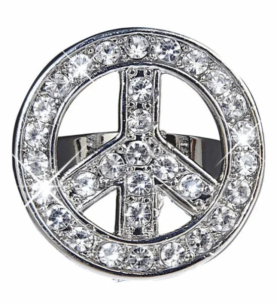 Anillo de Hippie en plateado con brillos COMPLEMENTOS Widmann