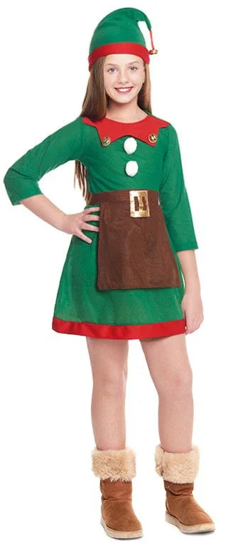 Disfraz de Elfa de Navidad Traviesa para Niña Elfos Navideños Partilandia