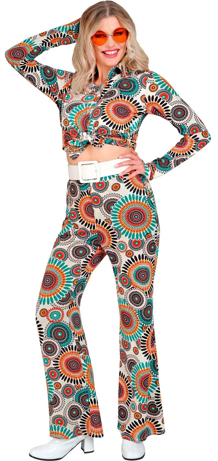 Pantalón Años 60 con Estampado Multicolor para Mujer Años 60 Widmann