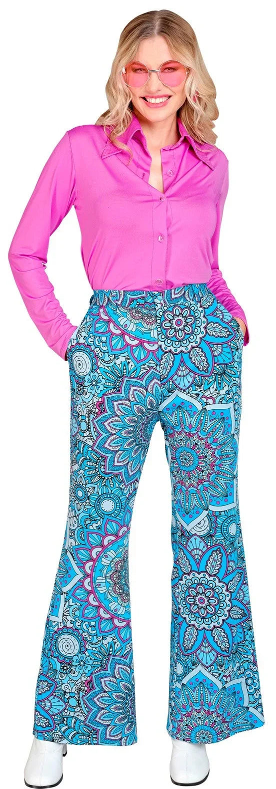Pantalón Años 60 Estampado Mandala Azul para Mujer Años 60 Widmann