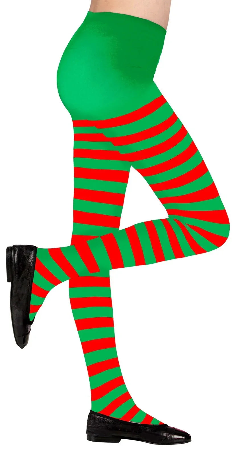 Pantys de Elfa Navideña Infantiles con Rayas Rojas y Verdes Elfos Navideños Widmann